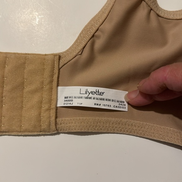 Lilyette By Bali 38DDD Beige The Lily Fit Bra UNDERWIRE SUPPORT MINIMIZER 0428 - Picture 3 of 8